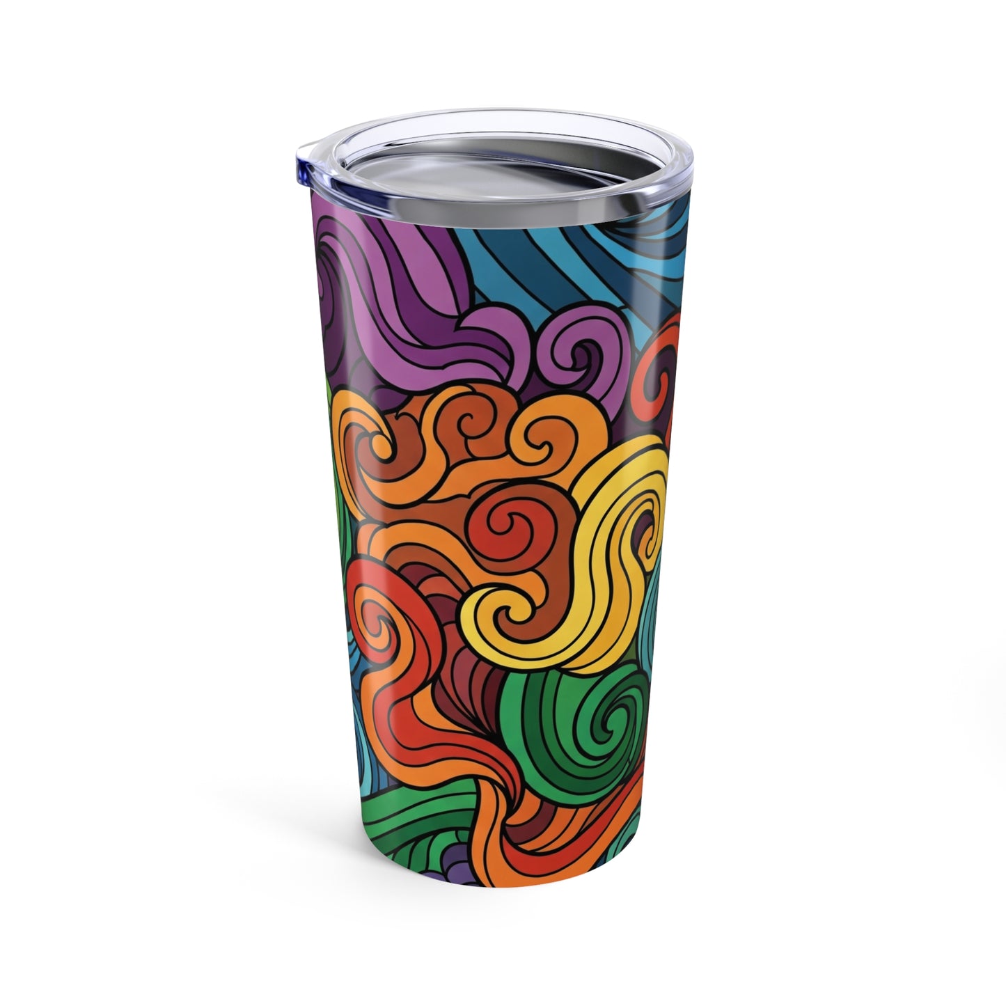 20 Oz Stainless Steel Travel Mug Double Wall Vacuum Insulated Leak Proof For Hot And Cold Drinks Printed Design