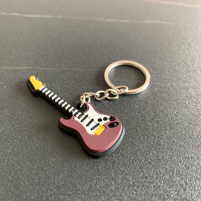 Musical Instrument Keychain Resin Miniature Replica Pendant Ukulele Guitar Violin Colorful Zither Lute Ukulele