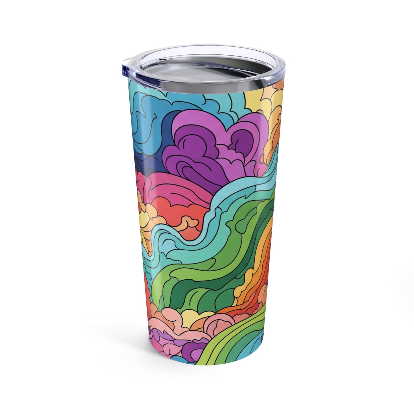 20 Oz Stainless Steel Tumbler With Vacuum Insulation Spill Resistant Printed Dishwasher Safe For Hot Cold Drinks