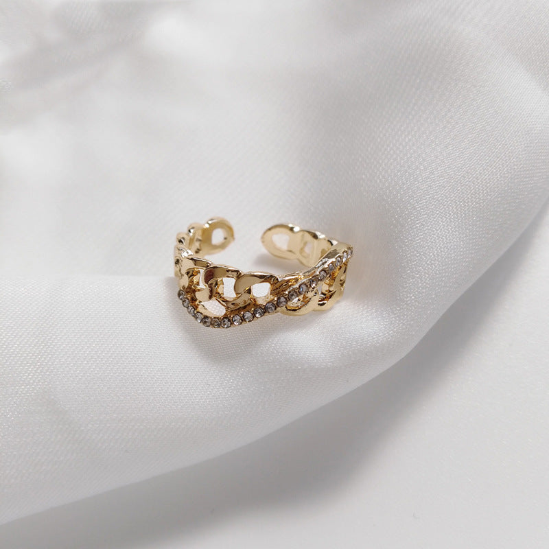 Womens Fashion Ring Hollow Alloy Metal Ring Texture Joint Ring Jewelry Accessory For Girls And Women Gift Idea