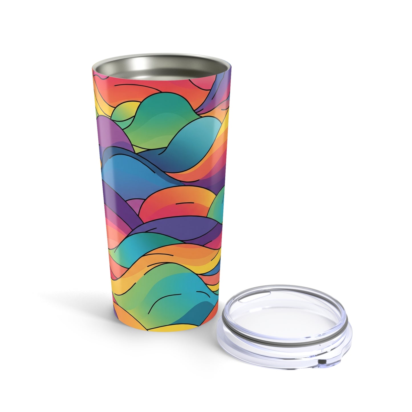 20 Oz Stainless Steel Water Bottle With Double Wall Vacuum Insulation And Spill Resistant Printed Travel Mug