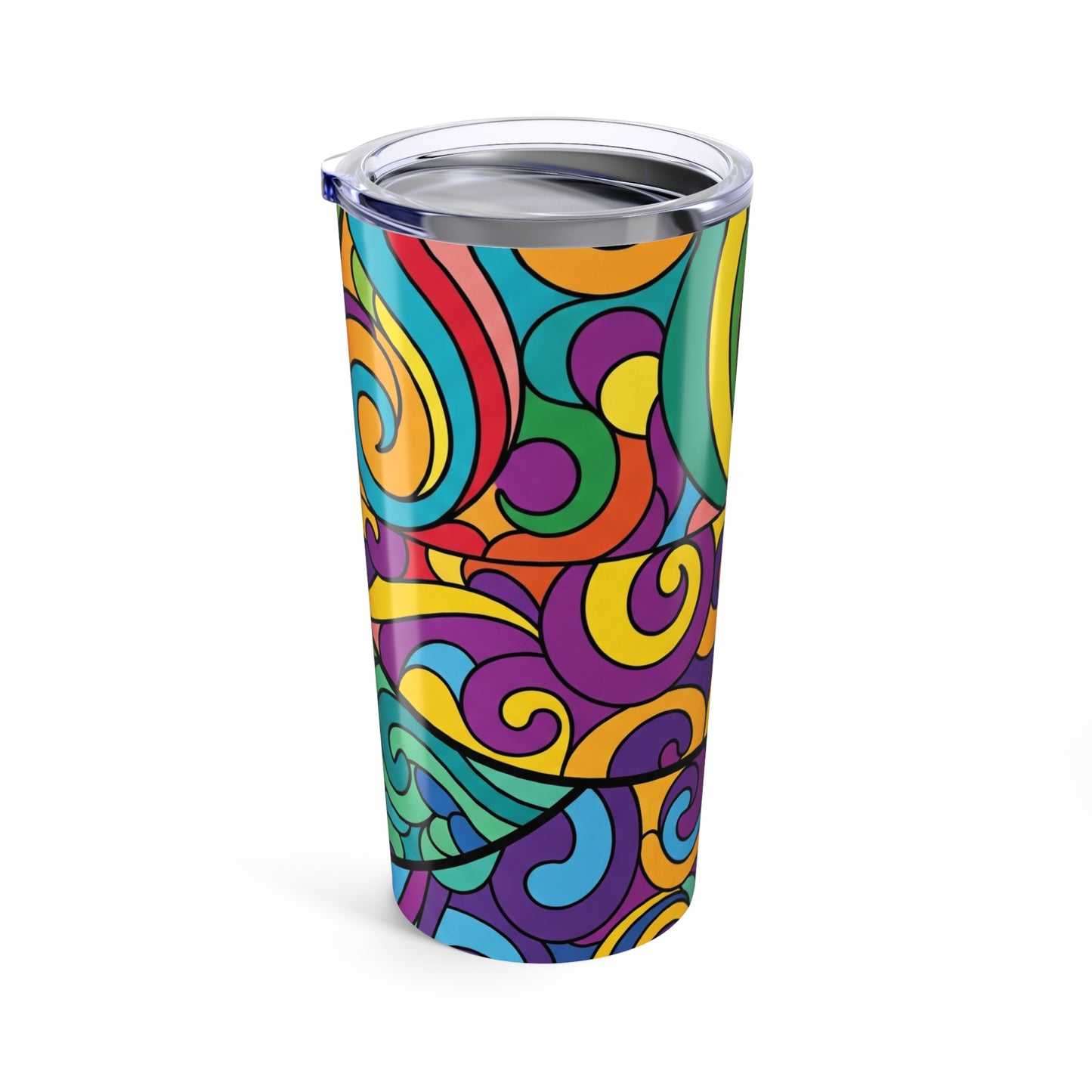20oz Stainless Steel Tumbler With Double Wall Vacuum Insulation Spill Resistant Printed Travel Mug For Hot And