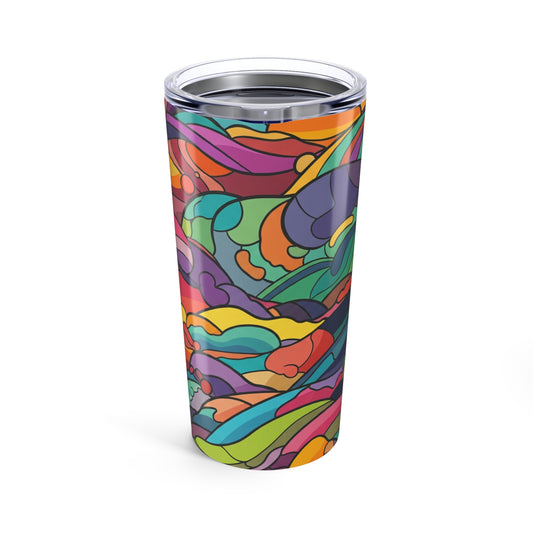20oz Double Wall Vacuum Insulated Stainless Steel Tumbler With Printed Artwork Spill Resistant Hot Cold Beverage