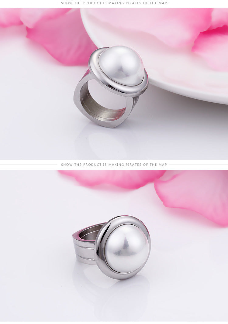 Womens Titanium Steel Ring Geometric Design American Fashionable Jewelry Casting Process Durable Ring Everyday