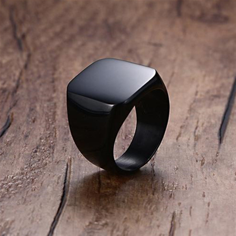 Mens Black Alloy Ring European Design Simple Band Ring Individually Packaged Fashion Jewelry Gift For Men Everyday Wear
