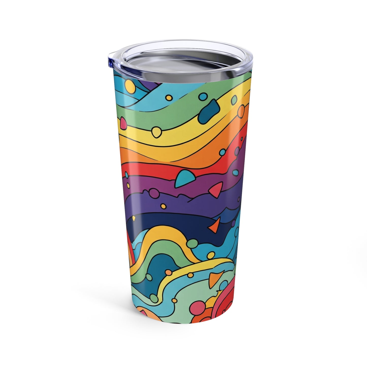 20 Oz Metal Travel Mug Printed Artwork Vacuum Insulated Leak Proof Spill Resistant BPA Free Beverage Holder Hot Or