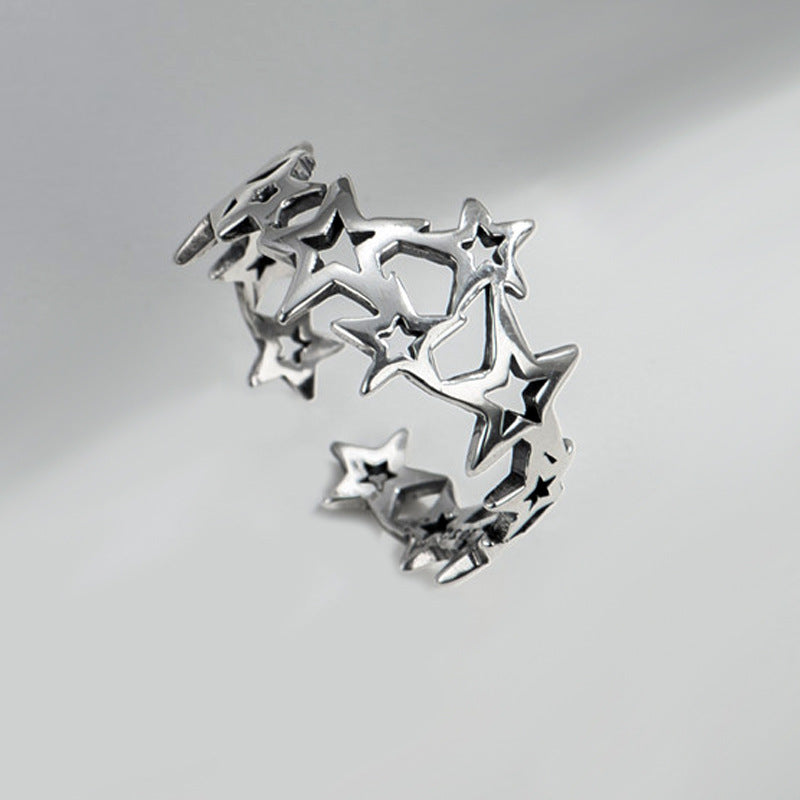 Star Ring Silver Plated Copper Fashion Jewelry for Women