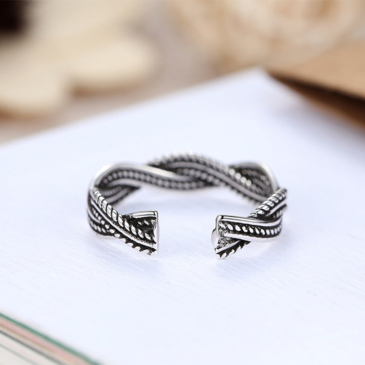 Open Adjustable Ring Plait Mahua Tail 925 Silver Partial Ring Fits Size 10 To 18 With Open Design For Easy Fit Everyday
