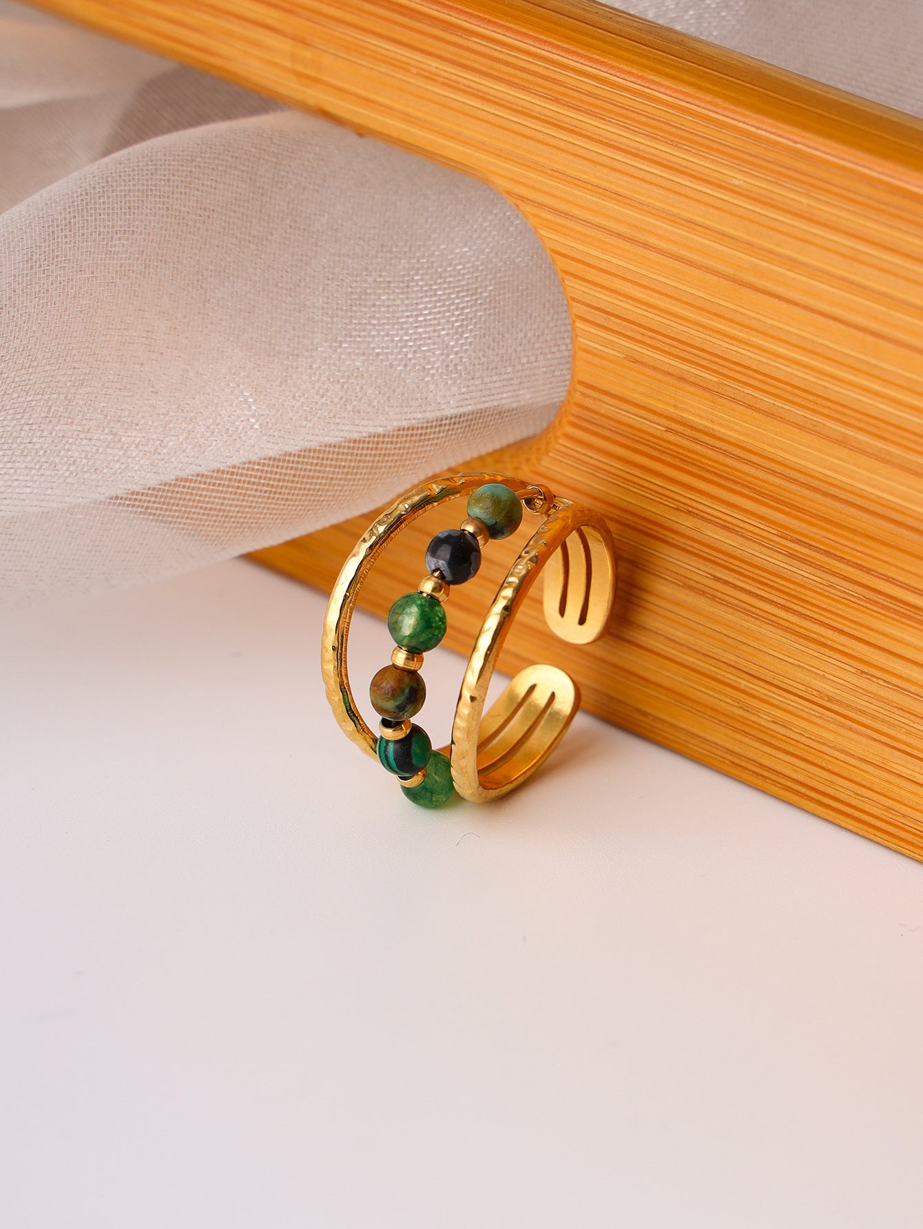 Antique Style Ring Special Interest Design Retro U Shape Stainless Steel Jewelry Wholesale Colorful Finish For Women