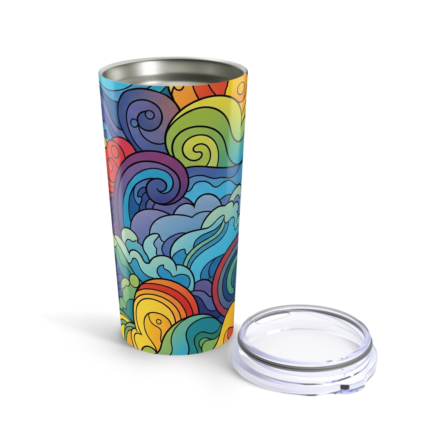 20oz Stainless Steel Tumbler With Double Wall Vacuum Insulation Spill Resistant Printed Coffee Mug Durable Hot Or