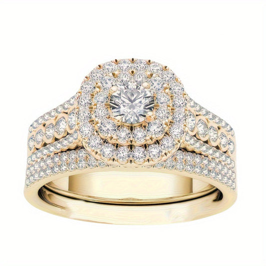 Couple Rings For Him And Her Stainless Steel Electroplated Alloy Fashion Jewelry Gang Drill Design Anniversary