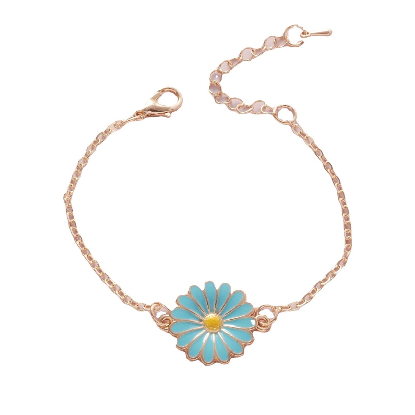 Womens Alloy Daisy Bracelet With Oil Drip Finish Fashion Jewelry Gift For Her White Red Pink Blue Daisy Styles