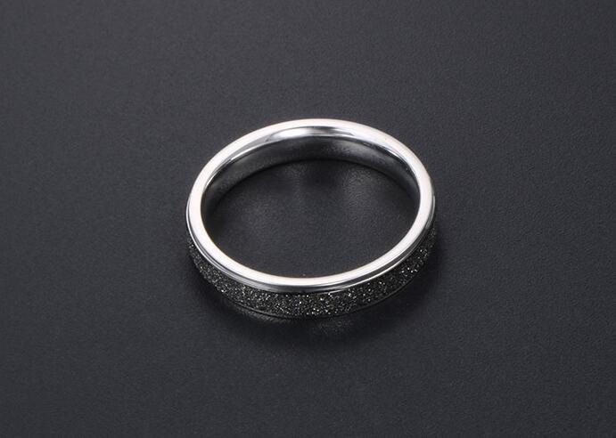 Unisex Titanium Steel Ring Black Frosted Finish 4MM Thick Durable Modern Minimalist Jewelry Band Everyday Wear