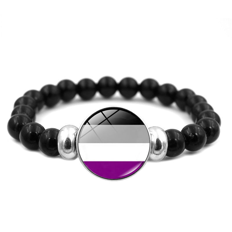 Unisex Beaded Resin Bracelet Flower Design European American Style For Men Women Elegant Resin Beads Accessory