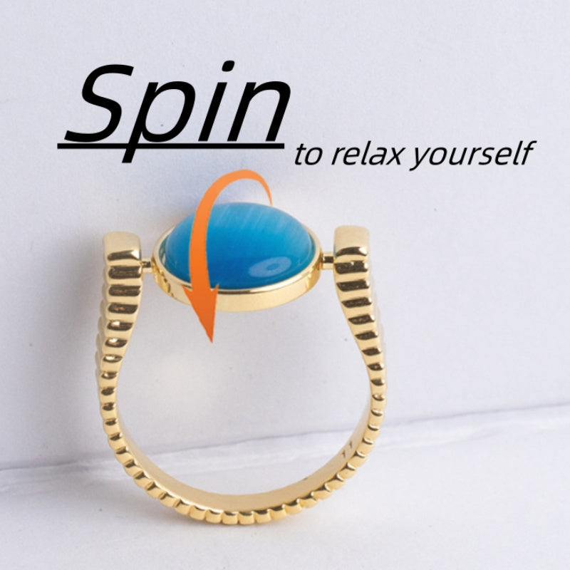 Natural Stone Fidget Spinner Ring Interchangeable Jewelry