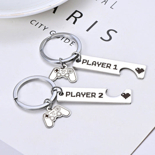 Matching Couple Keychain Set Titanium Metal Keyrings For Him And Her Anniversary Gift With Satin Finish In USA