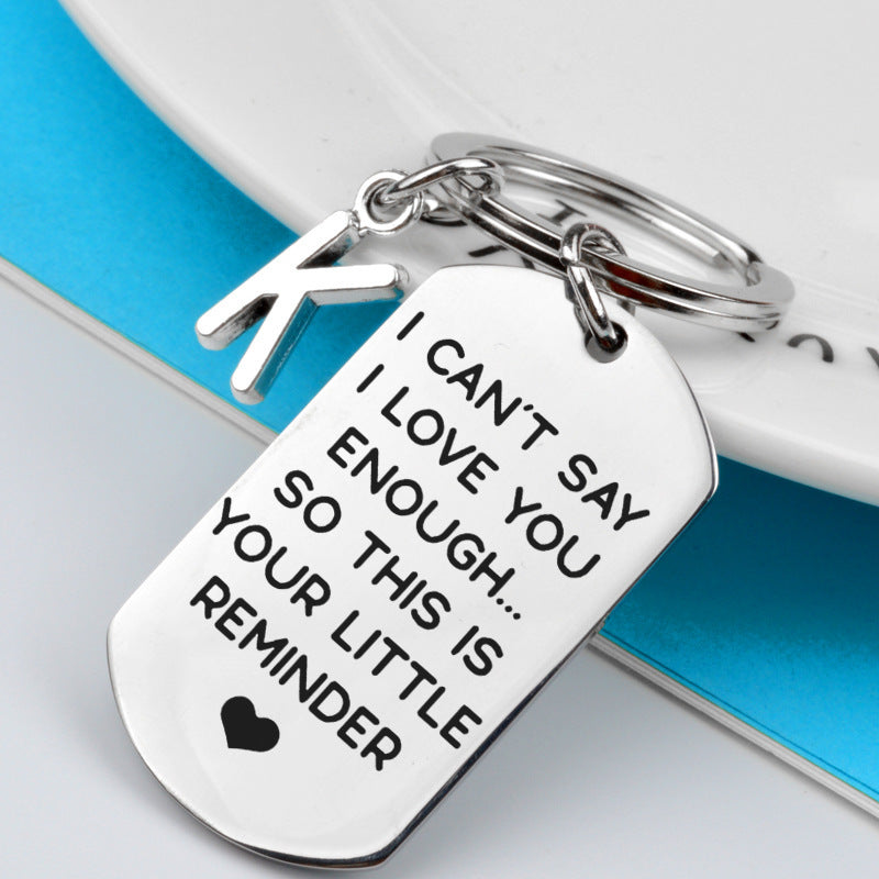Couples Keychains Matching Set Stainless Steel Engraved Key Chains Double Mirror Polished Metal Anniversary Gift