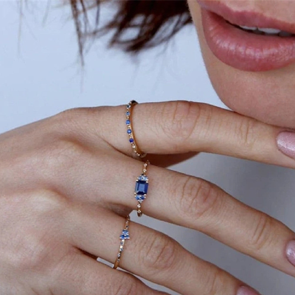 Gold Plated Geometric Cluster Ring For Women Silver Base Electroplated Intricate Design Fashion Jewelry Wear Everyday