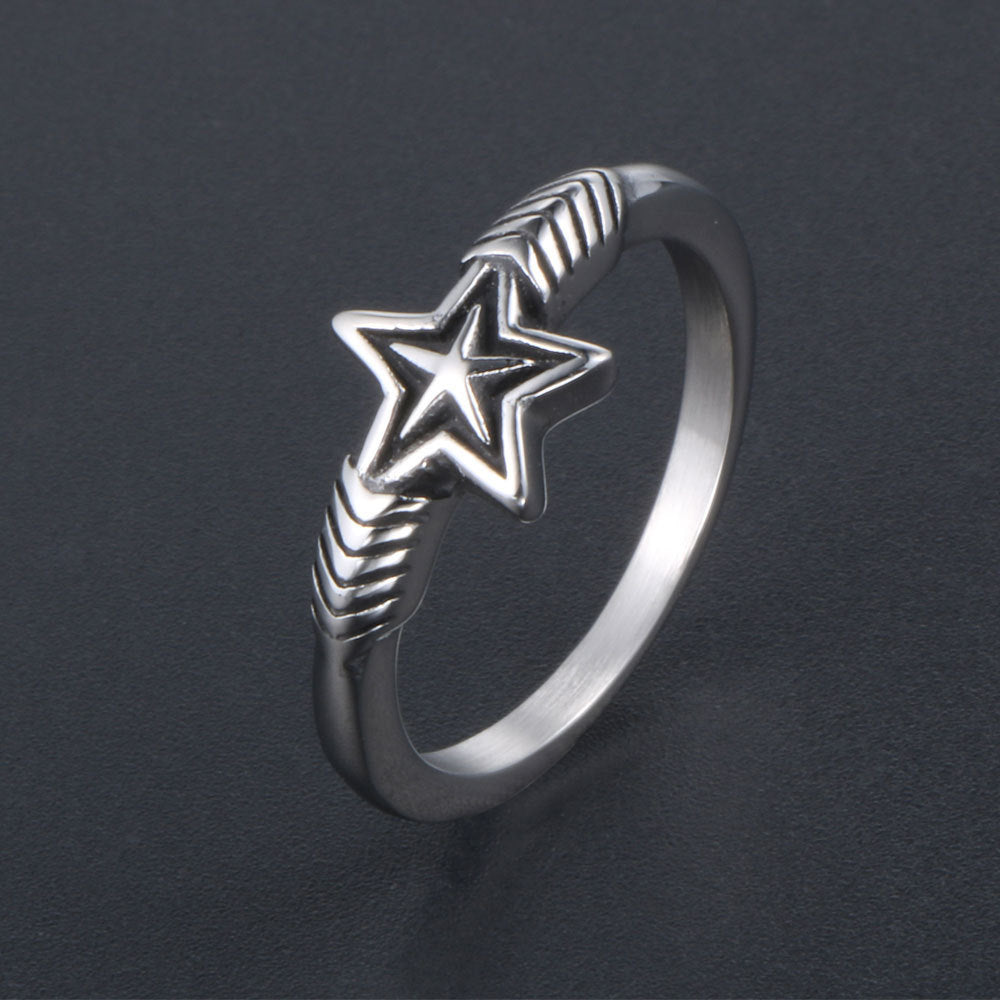 Personalized Fashion Star Female Ring Simple Men's Accessories Retro