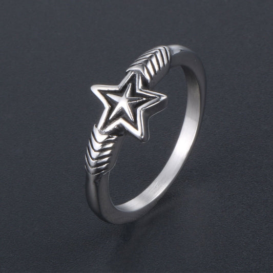 Personalized Fashion Star Female Ring Simple Men's Accessories Retro