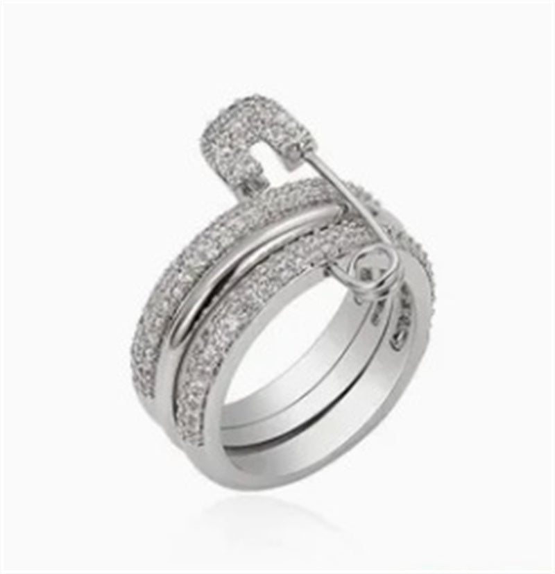 Unisex Index Finger Ring White Gold Electroplated Brass Knuckle Ring For Women And Men Fashion Ring Trend Ring