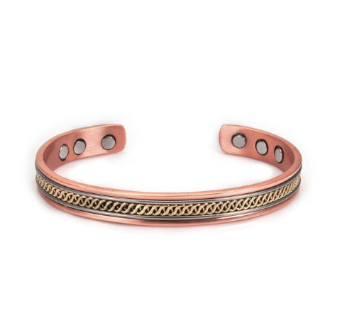 Magnetic Red Copper Adjustable Retro Ring Bracelet Set For Women Elegant Fashion Jewelry Durable Accessory Gift