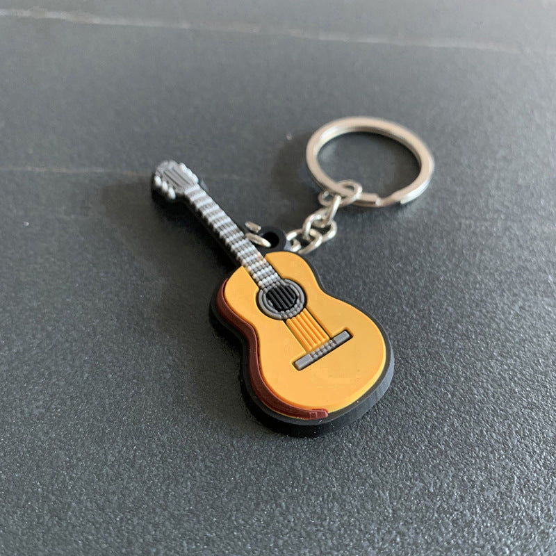 Musical Instrument Keychain Resin Miniature Replica Pendant Ukulele Guitar Violin Colorful Zither Lute Ukulele