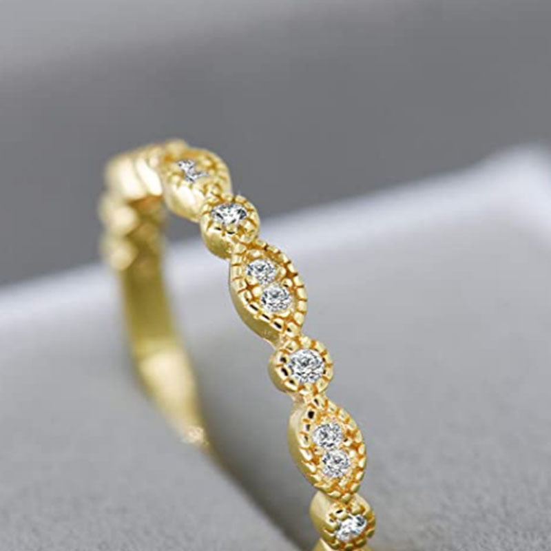 Women's Geometric Ring with Horse Eye Pattern Electroplated S925 Silver Ornament Rose Gold Ring Gold Ring Platinum Ring for Her Simple Retro Ring