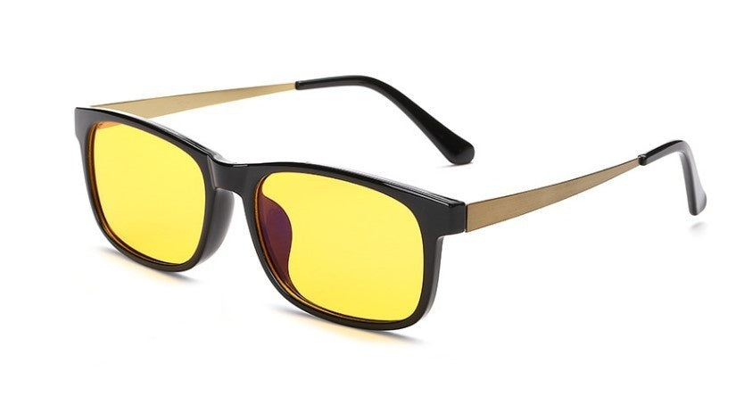 Anti Blue Light Glasses Retro Box Computer Eyewear Full Rim Frame Resin Lens Black Plastic Metal Durable Build