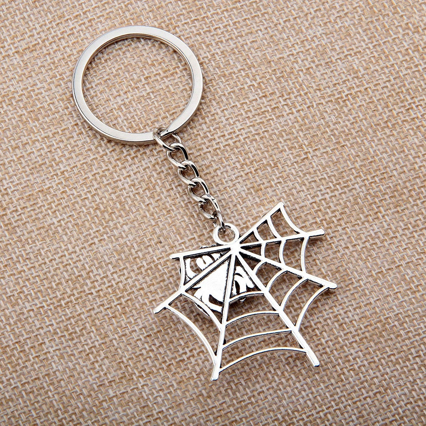 Spider Web Keychain Zinc Alloy Pendant Key Chain Halloween Gift Christmas Valentines Days Birthday Party Favors