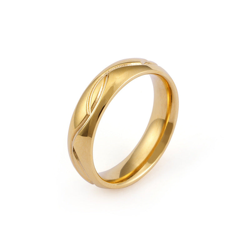 Personalized Rhinestone Titanium Steel Couple Ring 6mm Wide Simple Modern Jewelry Gift Engraved On Band Anniversary