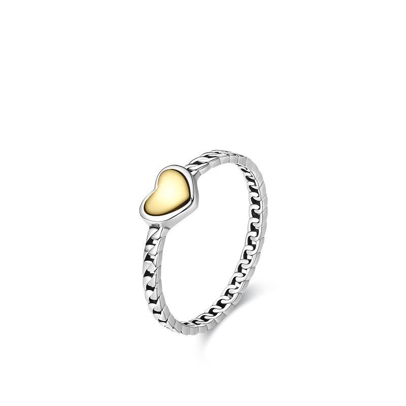 Womens Heart Ring In Sterling Silver With Hollow Line Design Love Heart Ornament For Her Anniversary Gift Collection