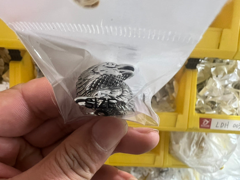 Mens Vintage Alloy Ring Two Crow Design Animal Zodiac Ring Electroplated Black Finish Men Fashion Jewelry Ring