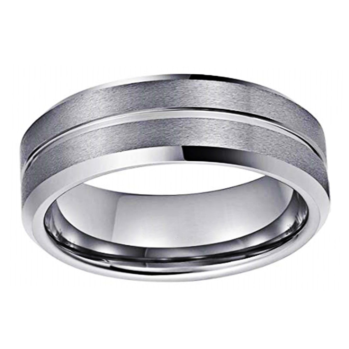 Unisex Tungsten Ring With Geometric Design For Everyday Wear Durable Fashion Accessory Everyday Wear Essential