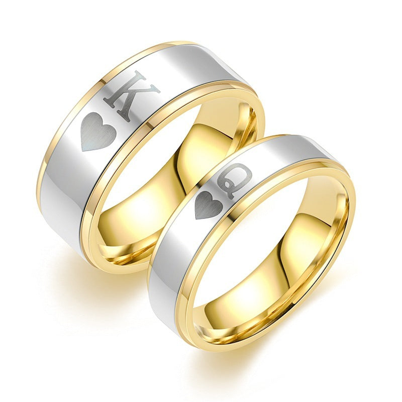 Couples Rings Titanium Steel Matching Rings For Couples His And Hers Electroplated Wedding Bands Promise Rings