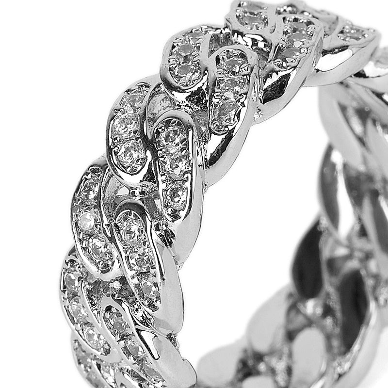 Hip Hop Gold Plated Diamond Ring Silver Fashion Jewelry