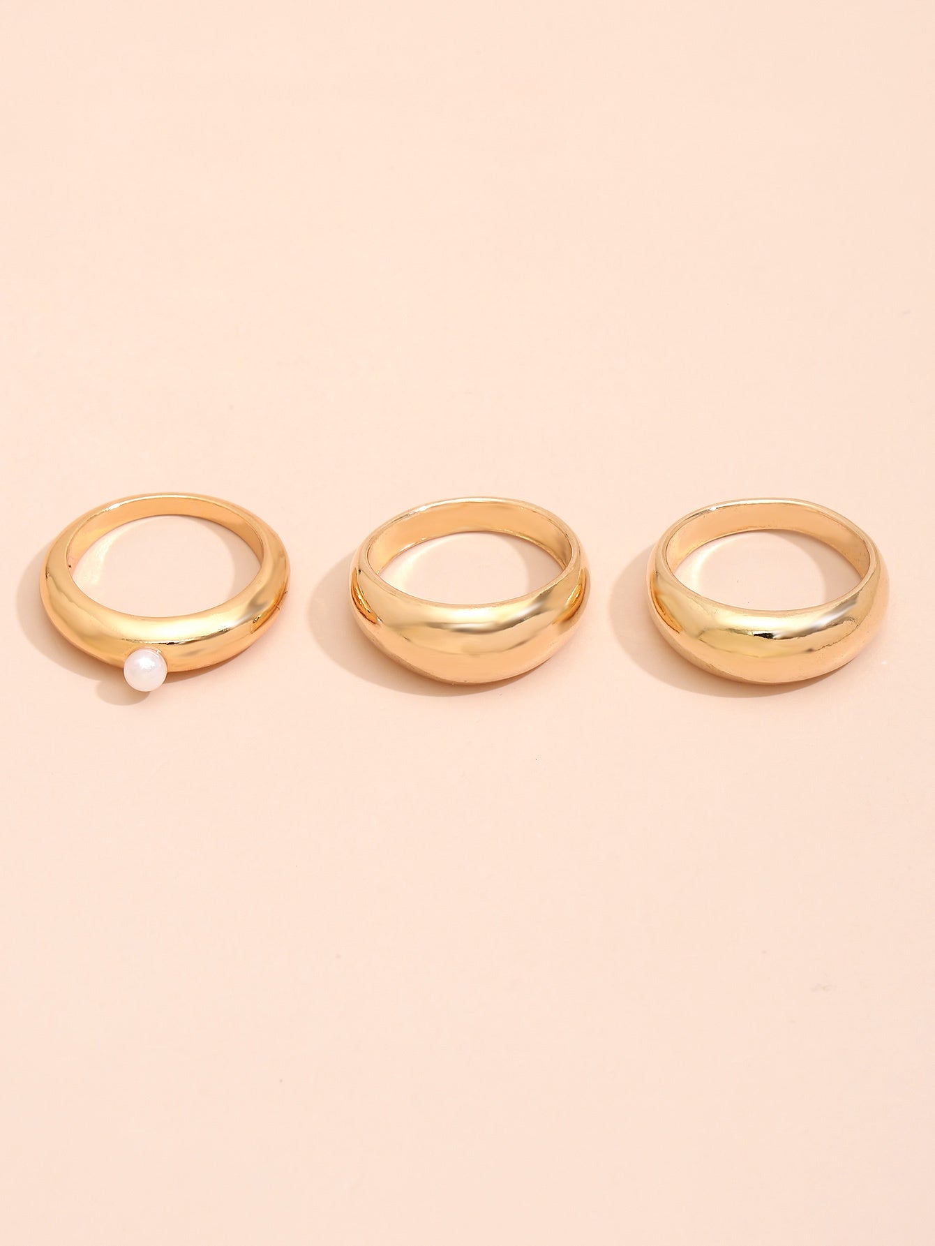 Womens Pearl Ring Korean Geometric Circle Zinc Alloy Jewelry Gift Set For Women Holiday Style Fashion Elegant Ring Now