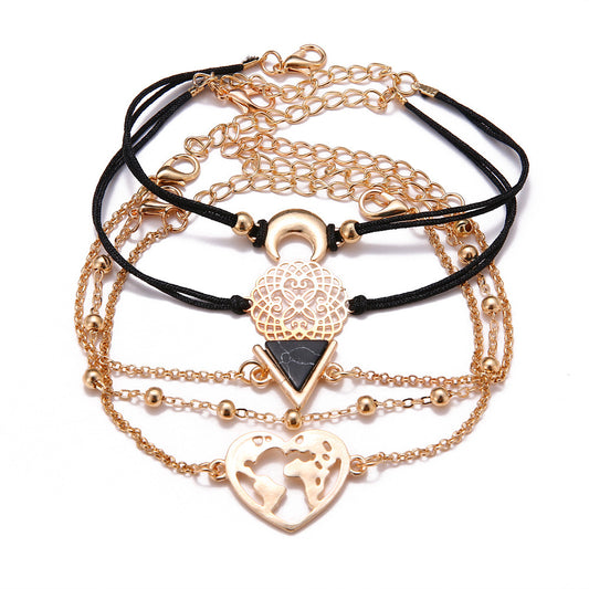 Unisex Alloy Bracelet With Round Moon And Love Heart Design Animal Zodiac Bangle Nickelplated Jewelry Gift Now