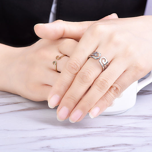 Womens Copper Heart Ring Adjustable Opening Three In One Design Fashion Jewelry Gift For Her For Everyday Uses