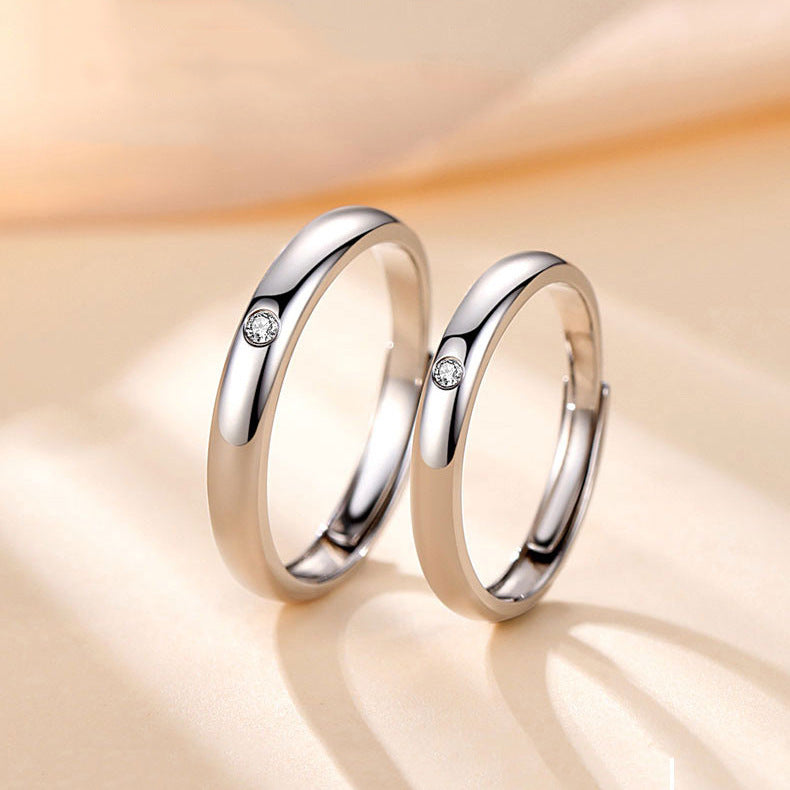 Sterling Silver U Shaped Adjustable Couple Rings His And Hers Promise Jewelry Matching For Couples Anniversary