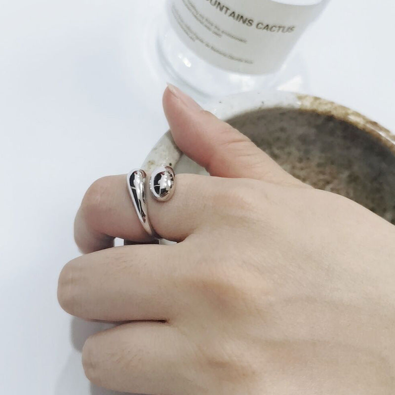 Womens Gold Ring Stainless Steel Geometric Adjustable Durable Electroplated Fashion Jewelry Everyday Wear Ring