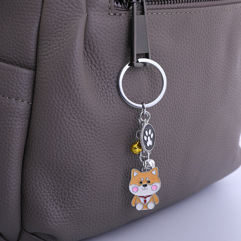 Metal Shiba Inu Cartoon Keychain for Bags and Everyday Keys