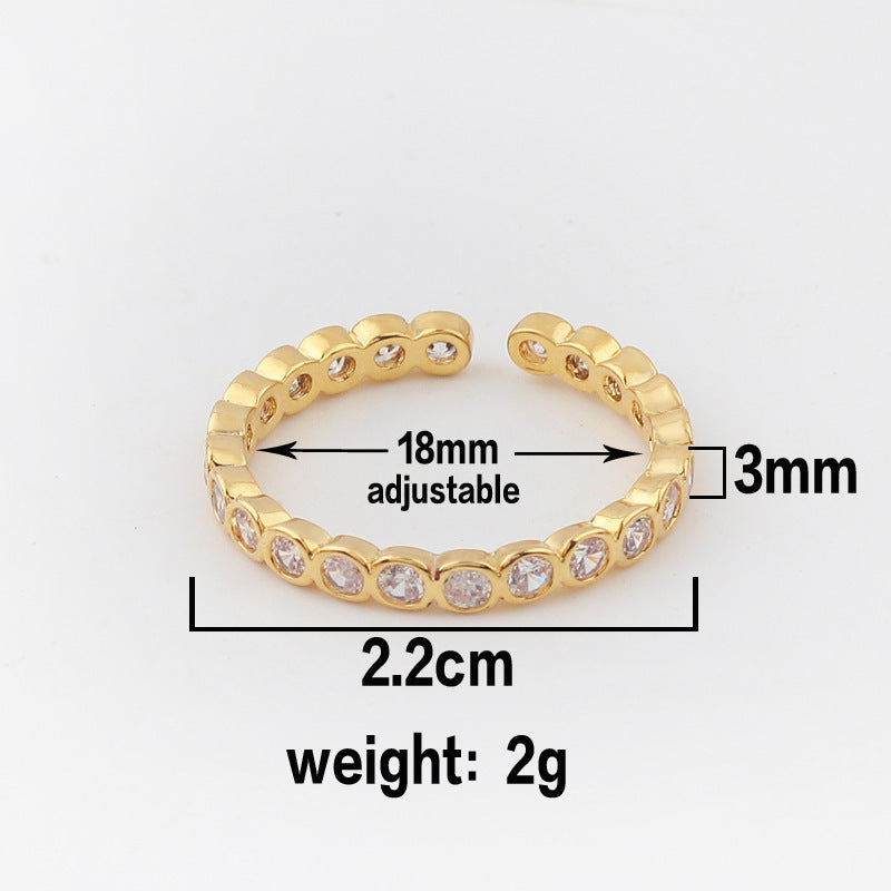 Womens Adjustable Devils Eye Ring With Color Zircon Stones Copper Geometric Dripping Design For Everyday Wear Today