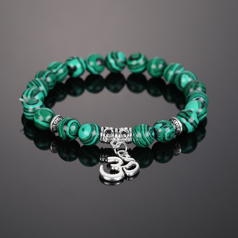 Men Bracelet Volcanic Stone White Turquoise Beads With Alloy Accent Fashion Accessory Casual Everyday Style For Men