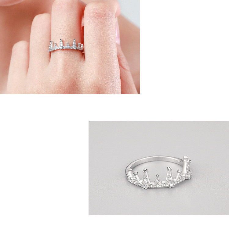 Womens Silver Crown Ring Gold Plated With Gemstones And Semi Precious Stones Wedding Jewelry For Everyday Wear