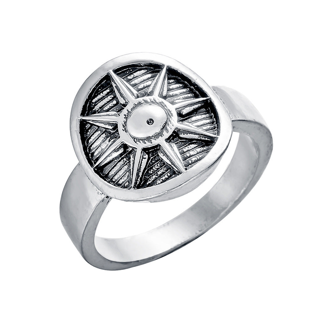 Geometric Triangle Ring For Women Lightweight Alloy Jewelry Silver Tone Unique Design Size Nine For Daily Wear