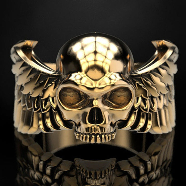 Mens Skull Ring Fashion Alloy Electroplated Gothic Punk Rock Biker Jewelry Ring Gift For Him For Him Bold Look