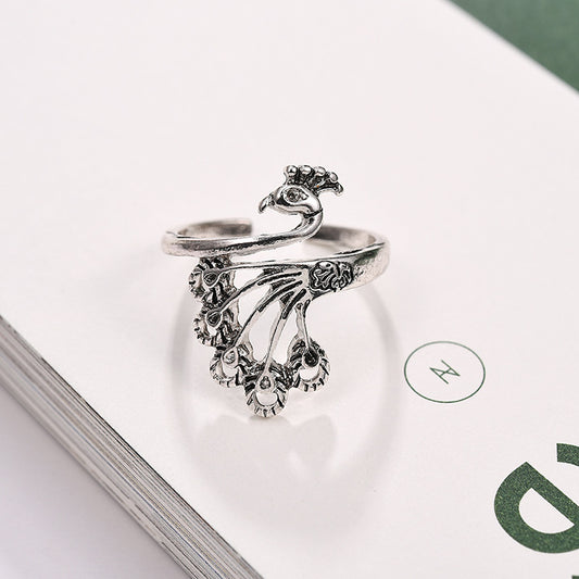 Exaggerated Design Ring In Retro Ethnic Style Unisex Alloy With Animal Zodiac European Fusion Flair Glow Shine