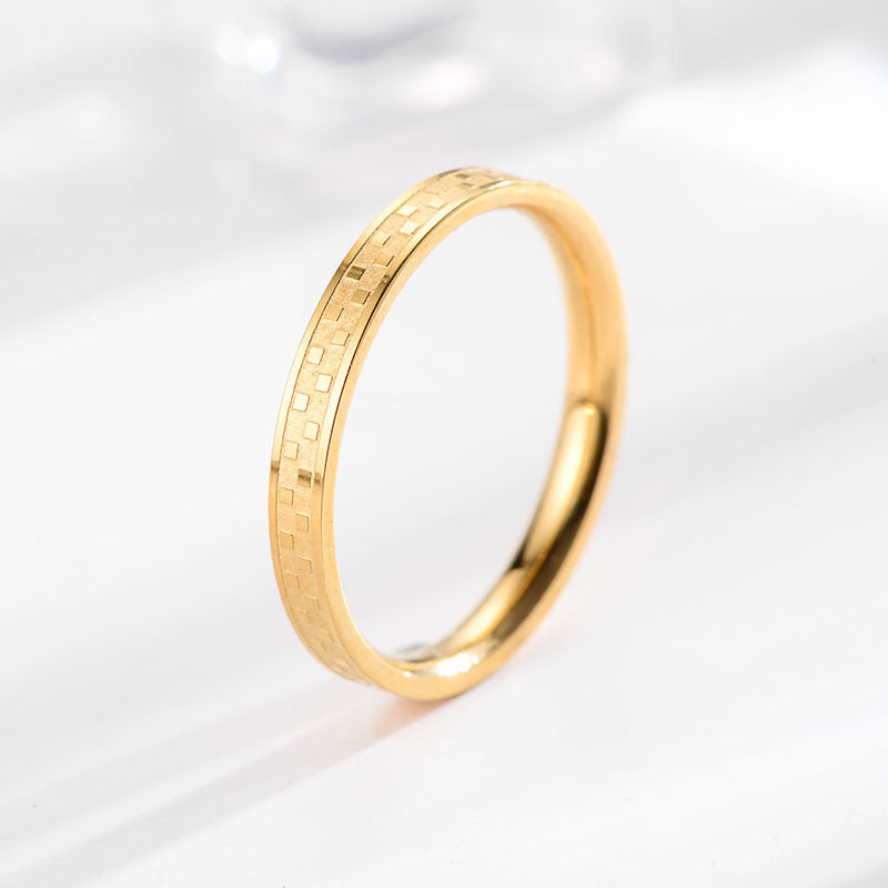 Womens Gold Ring Geometric Design Electroplated Finish National Design One Pack Luxury Ring Sense Ring Festival