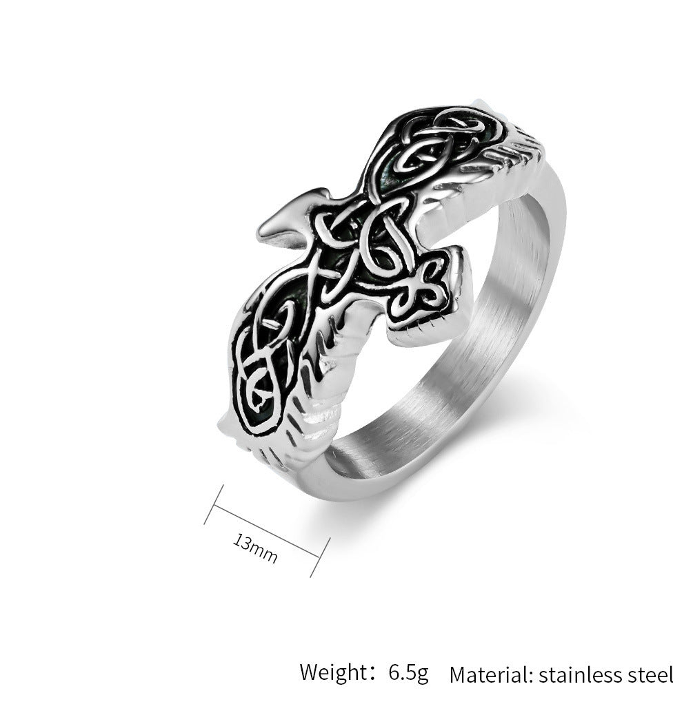 Celtic Eternal Knot Eagle Titanium Steel Ring Retro Style